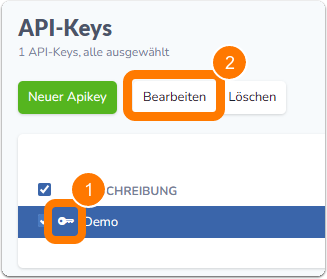 API Keys verwalten