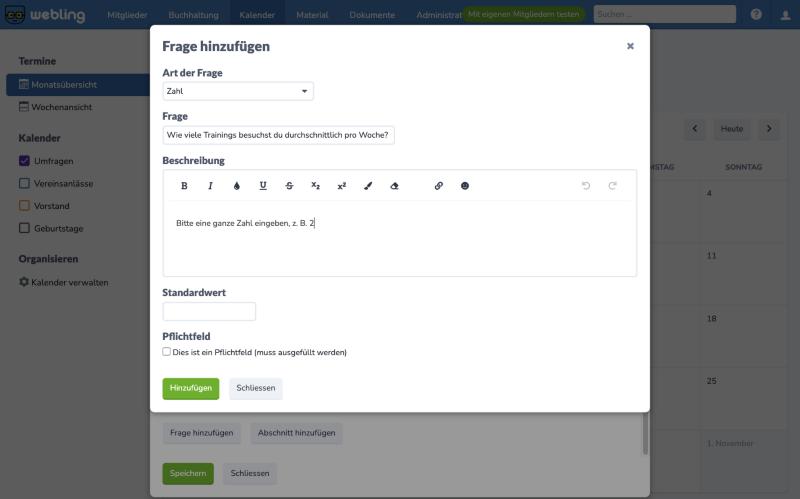 Frage vom Typ Zahl