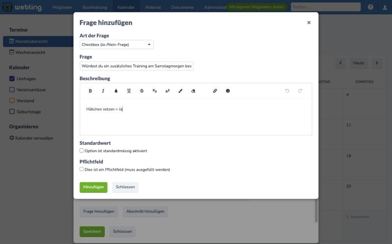 Frage vom Typ Checkbox