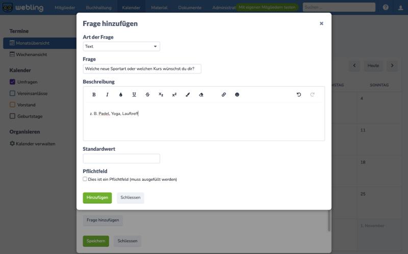 Frage vom Typ Text
