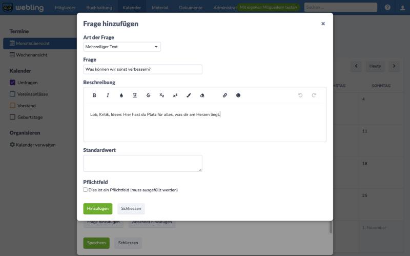 Frage vom Typ Mehrzeiliger Text